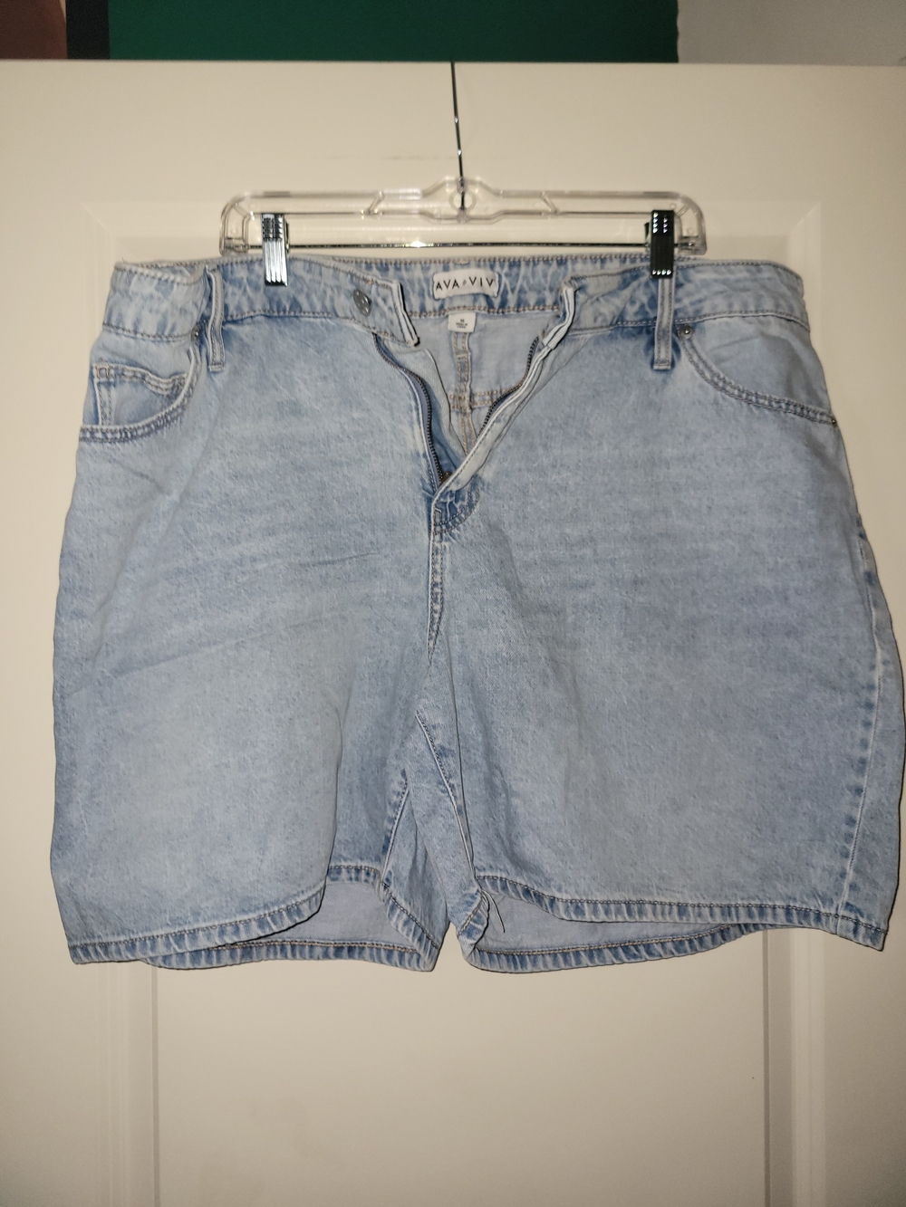 Ava & Viv Light Blue High-Rise Denim Shorts